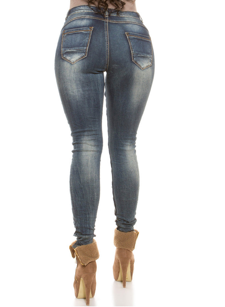 Curvy Girl Plus size ripped distressed worn look Skinny jeans -  Urban Direct Women's clothing
