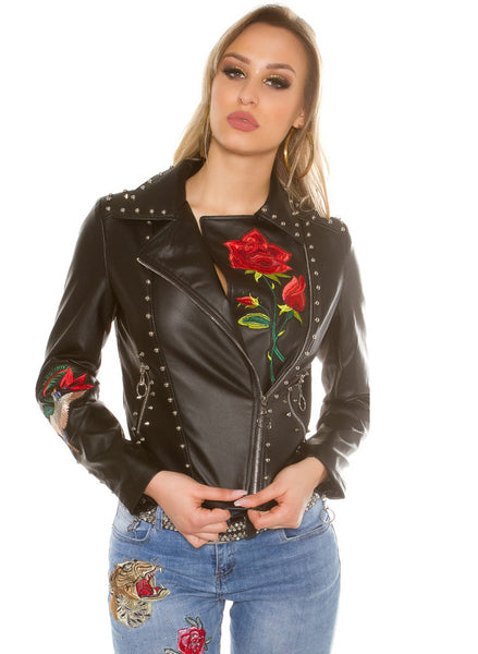 Women's Stylish Limited Edition Leather look Biker Goth style jacket -  Urban Direct Women's clothing