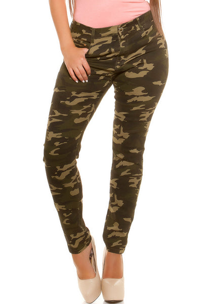 Curvy Girls Womens Plus size Camouflage Stretchy Trousers jeans -  Urban Direct Women's clothing