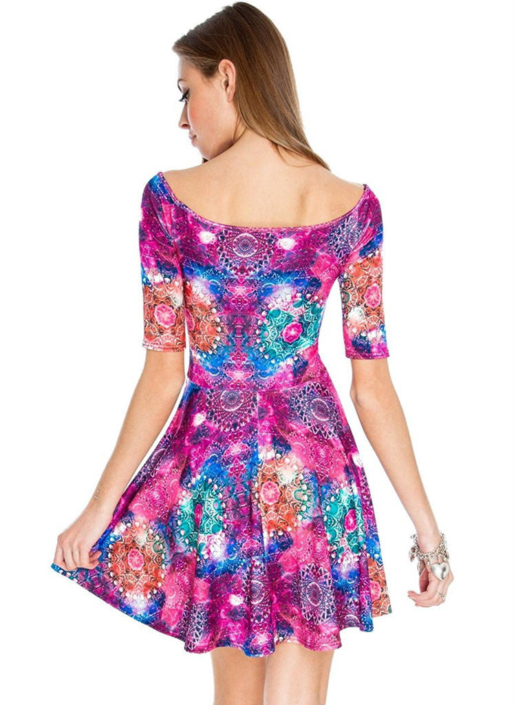 Multi-coloured Skater style Evening Party Mini dress -  Urban Direct Women's clothing
