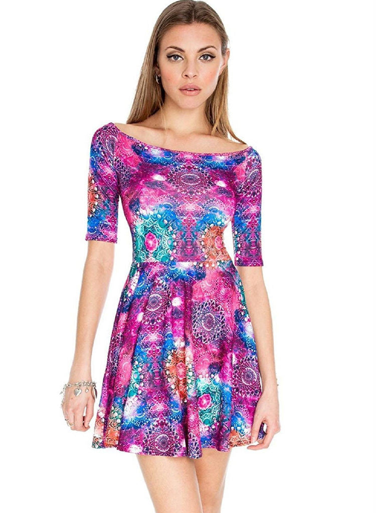 Multi-coloured Skater style Evening Party Mini dress -  Urban Direct Women's clothing
