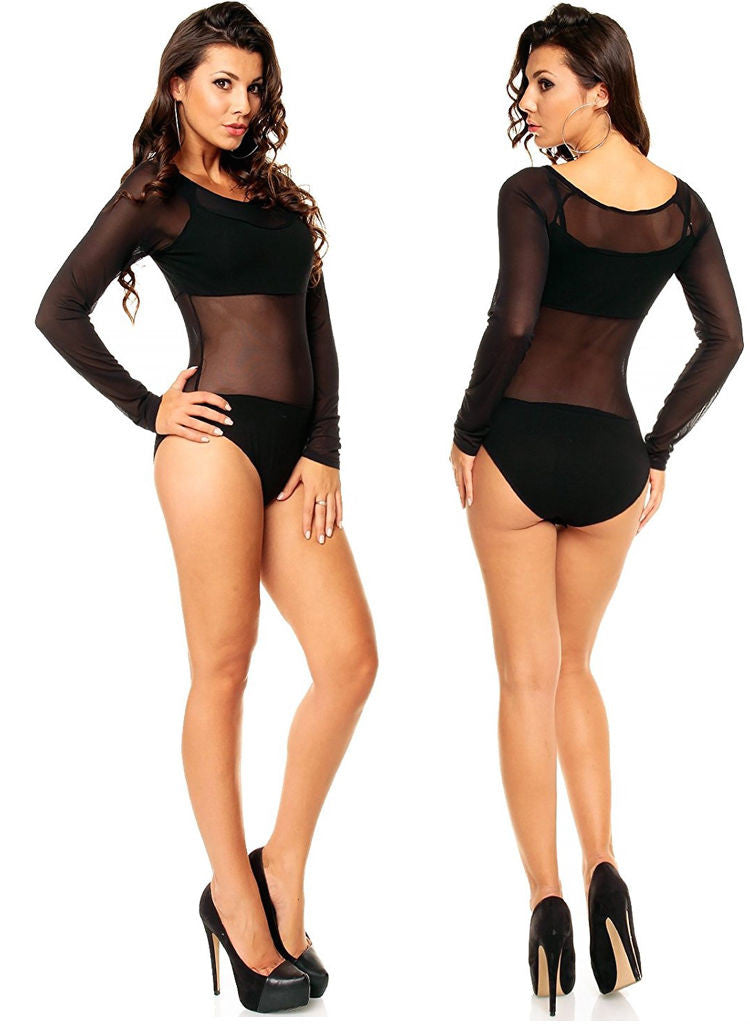 Black club wear stretch Body Teddy One size fits UK 8/10/12/14 -  Urban Direct Women's clothing